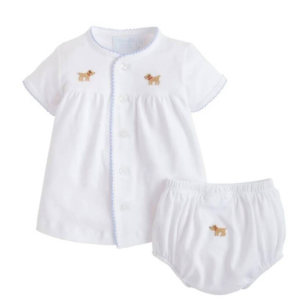NEW LITTLE ENGLISH kids pinpoint layette knit set in boy lab